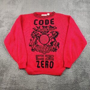 VTG 90's Sweater Men's Large Horse Crest Luxury Car Streetwear Graphic Pullover